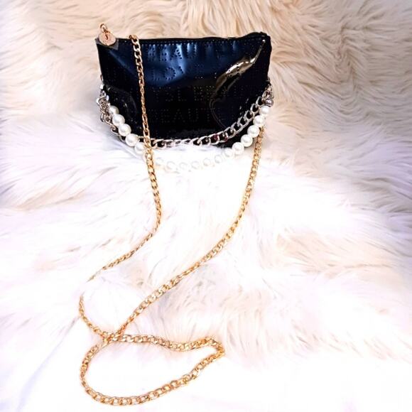 YSL Crossbody SHINY BLACK PEARL GOLD SILVER chains added - Picture 5 of 15